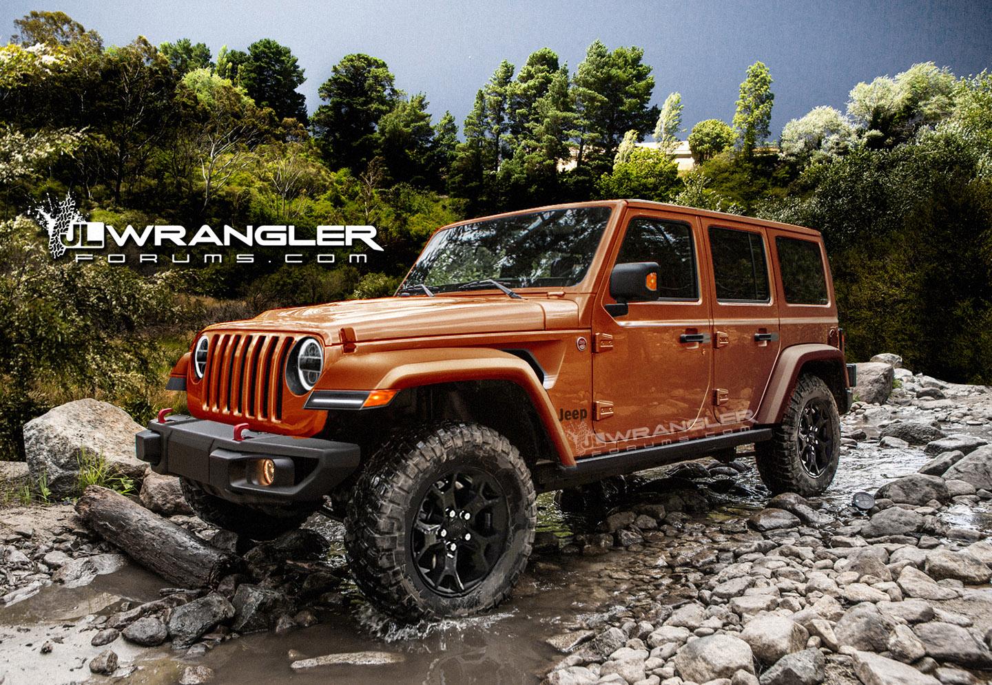 Jeep Wrangler JL Renderings: New Jeep Wrangler JLU Brought to Life Wrangler 2018 front_mango(tagged)