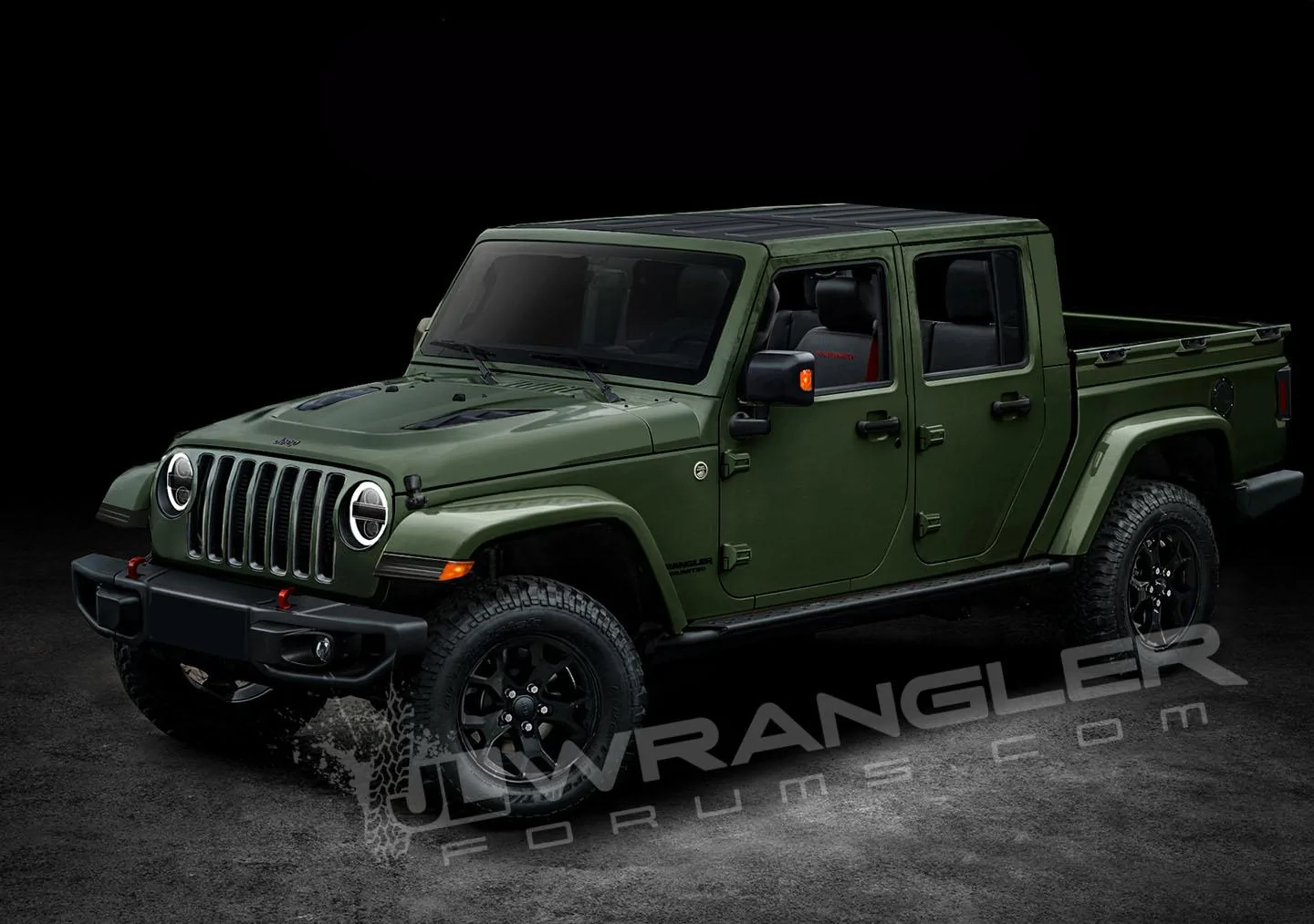 Jeep Wrangler JL Our Latest 2019 Jeep JT Pickup Info and Preview Images Copyright-JLwranglerforums-JTU-Pickup-Green