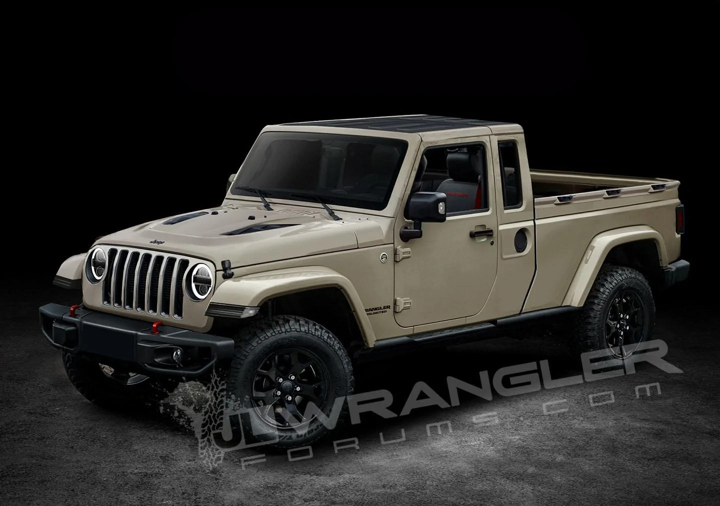 Jeep Wrangler JL Our Latest 2019 Jeep JT Pickup Info and Preview Images Copyright-JLwranglerforums-JT-Pickup-Sand