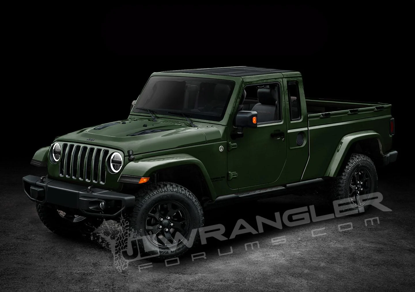 Jeep Wrangler JL Our Latest 2019 Jeep JT Pickup Info and Preview Images Copyright-JLwranglerforums-JT-Pickup-Green