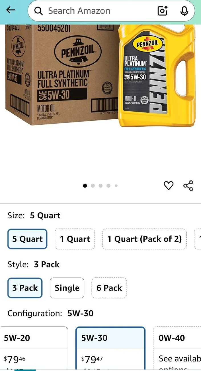 Jeep Wrangler JL 5W 30 versus 0W 20 Screenshot_20250624_184739_Amazon Shopping