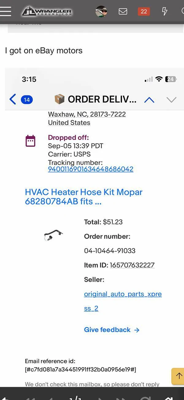 Jeep Wrangler JL Coolant hose T-Connection break IMG_8632