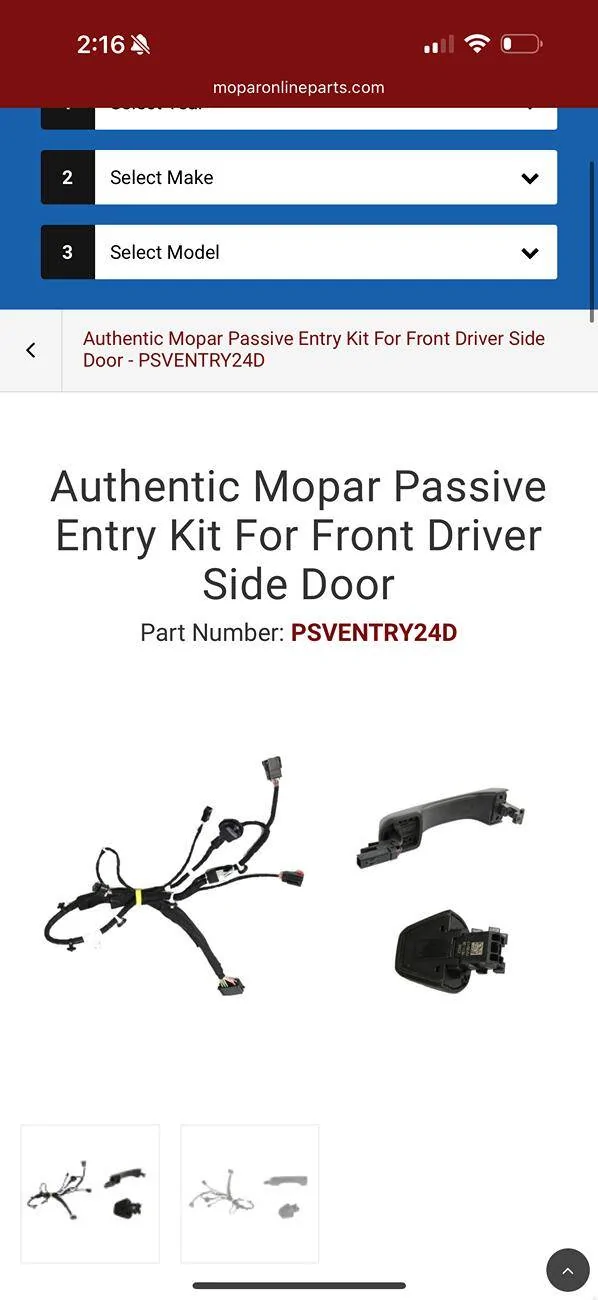 Jeep Wrangler JL PASSIVE ENTRY KIT FOR DRIVER SIDE FRONT DOOR IMG_9746