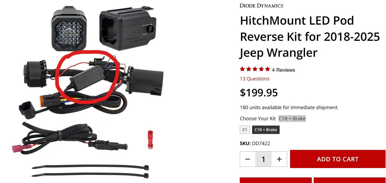 Jeep Wrangler JL NEW HitchMount LED Pod | 68% Brighter + 2.5" Adaptor HitchMount LED Pod