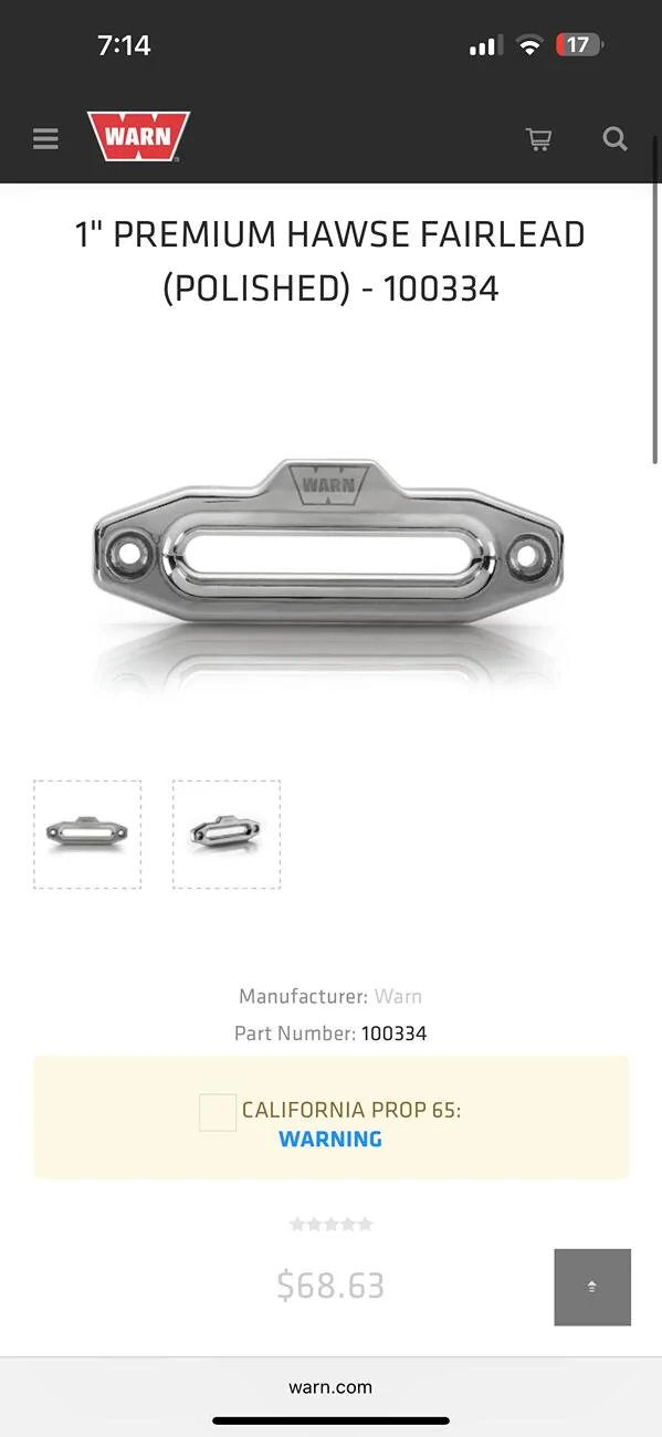 Jeep Wrangler JL Warn Zeon Polished Fairlead IMG_1582