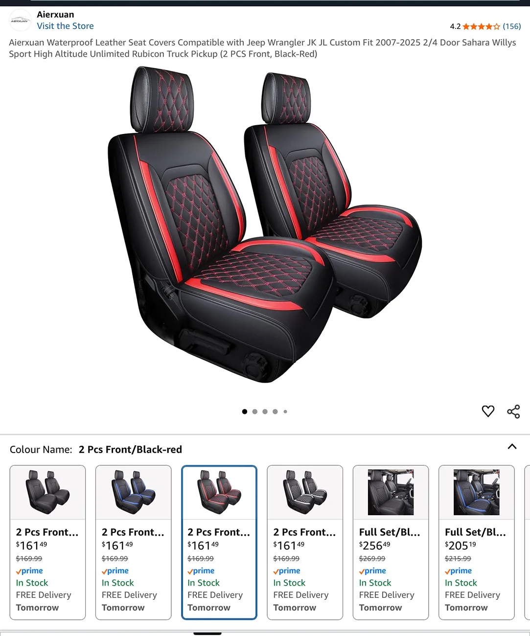 Jeep Wrangler JL Red seat covers IMG_1461