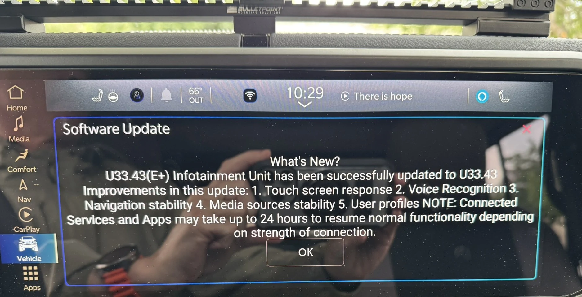 Jeep Wrangler JL Uconnect 5 12.3in display software update list on 8/26/25 1756307519224-t