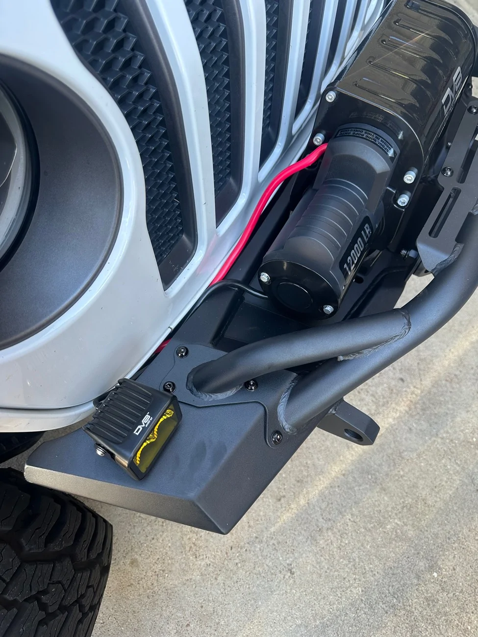 Jeep Wrangler JL Wire routing for winch and lights IMG_5089