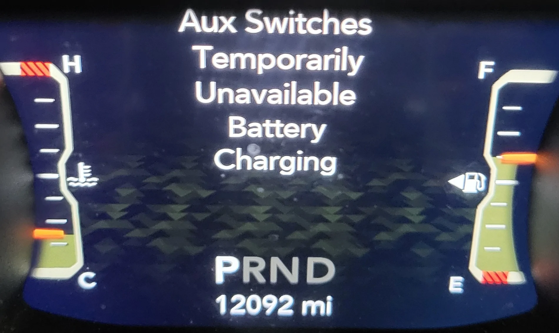 Jeep Wrangler JL Aux switch intermittently off aux switch warning