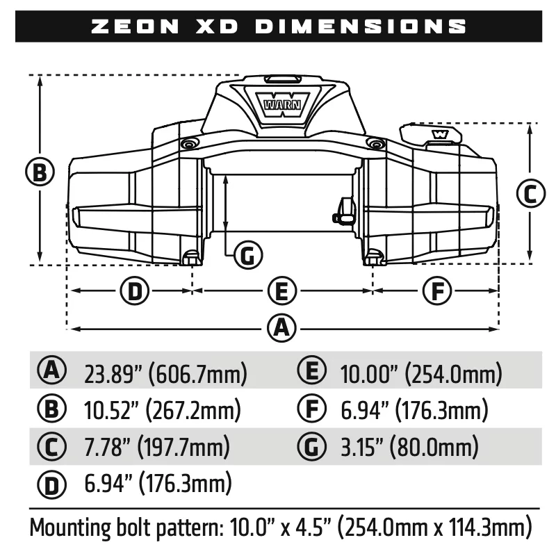 Jeep Wrangler JL Modular Front Bumper Combo (American Adventure Lab) warn-zeon-xd-winch-dimensions