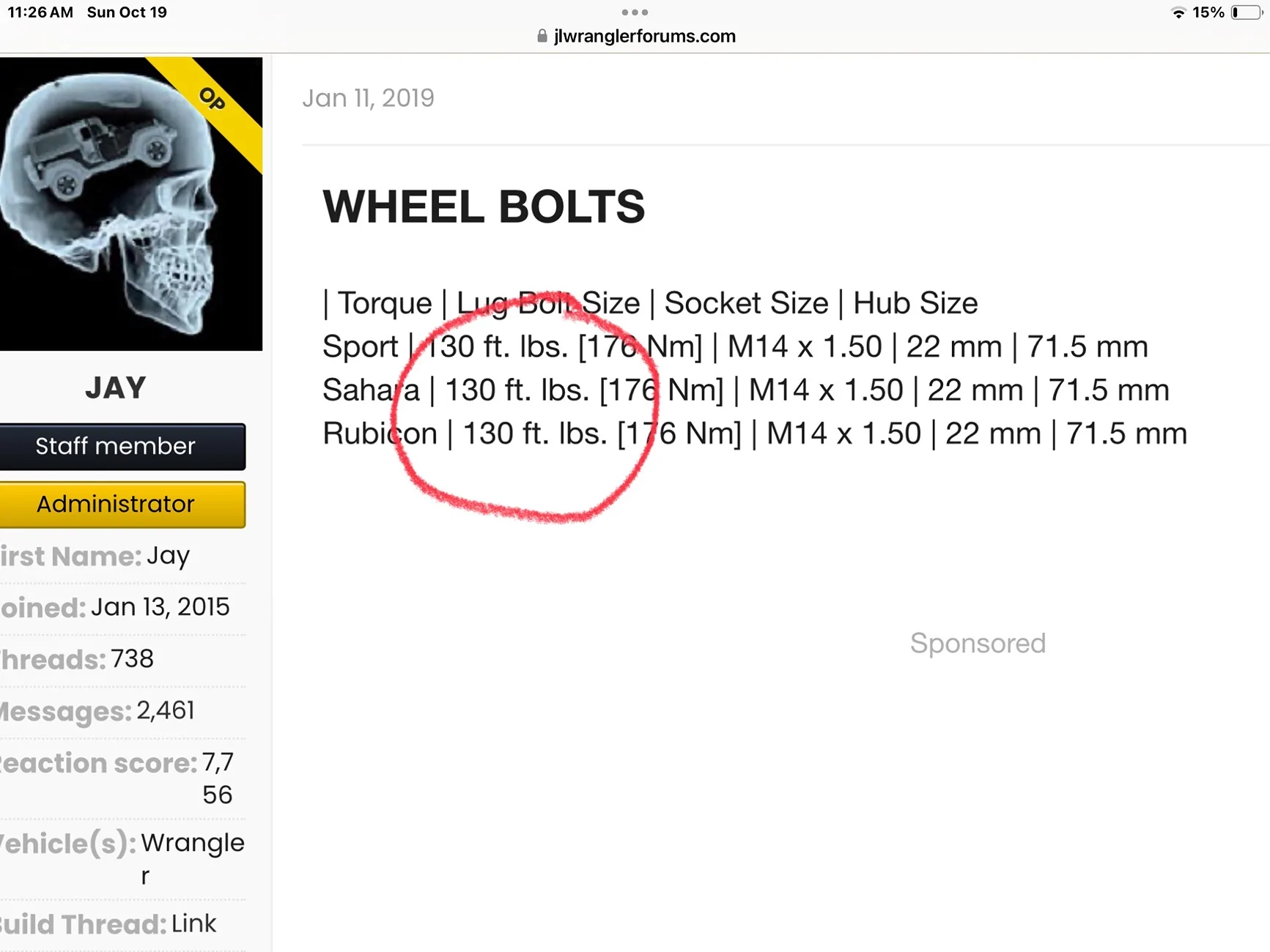 Jeep Wrangler JL Wheel Torque Specifications JL/JLU IMG_4222