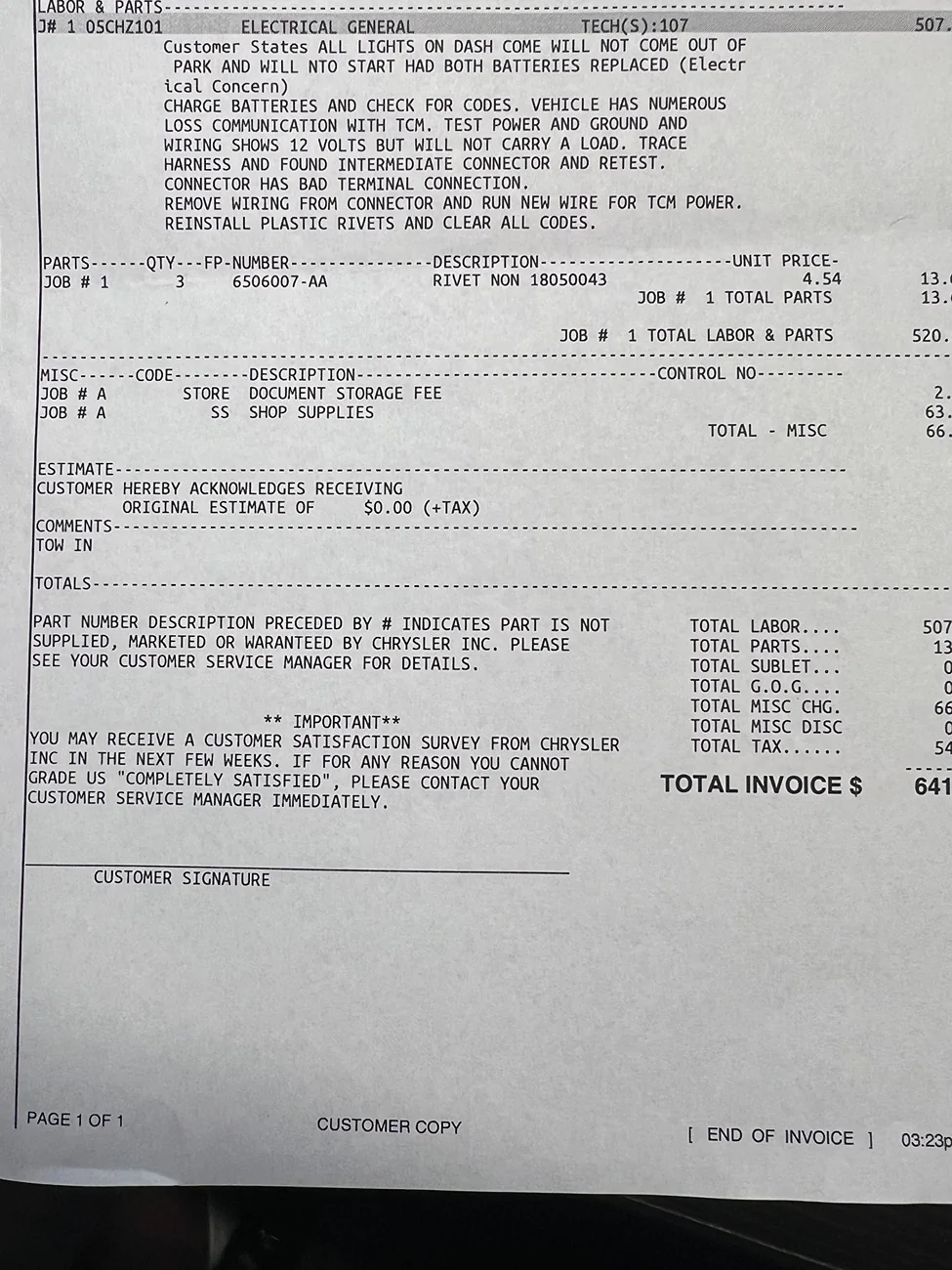 Jeep Wrangler JL 2021 GLADIATOR 3.0, U0101 CODE LOSS COMMUNICATION WITH TCM repair order