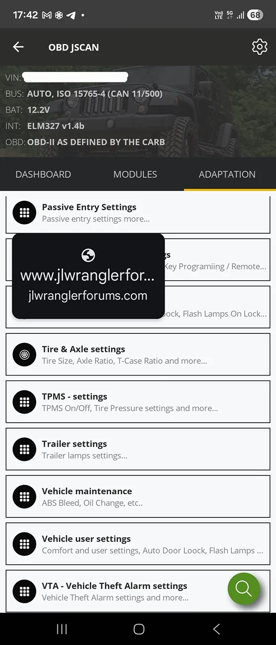 Jeep Wrangler JL Panic button disable 14202