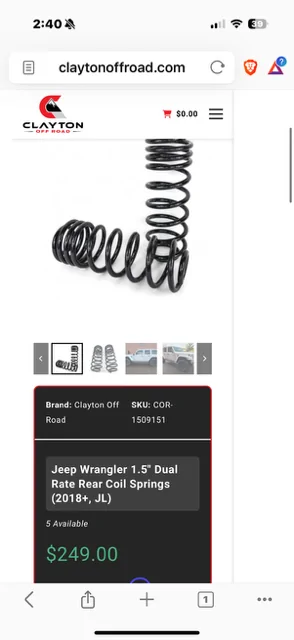 Jeep Wrangler JL Clayton 1.5 Springs. IMG_7601
