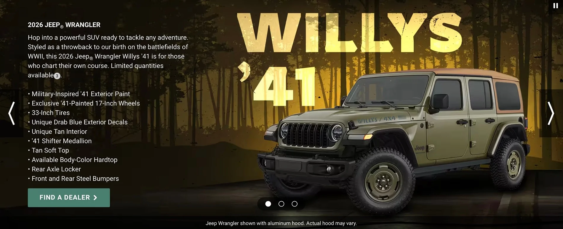 Jeep Wrangler JL 2026 Jeep Willys '41 Wrangler hits website IMG_0802