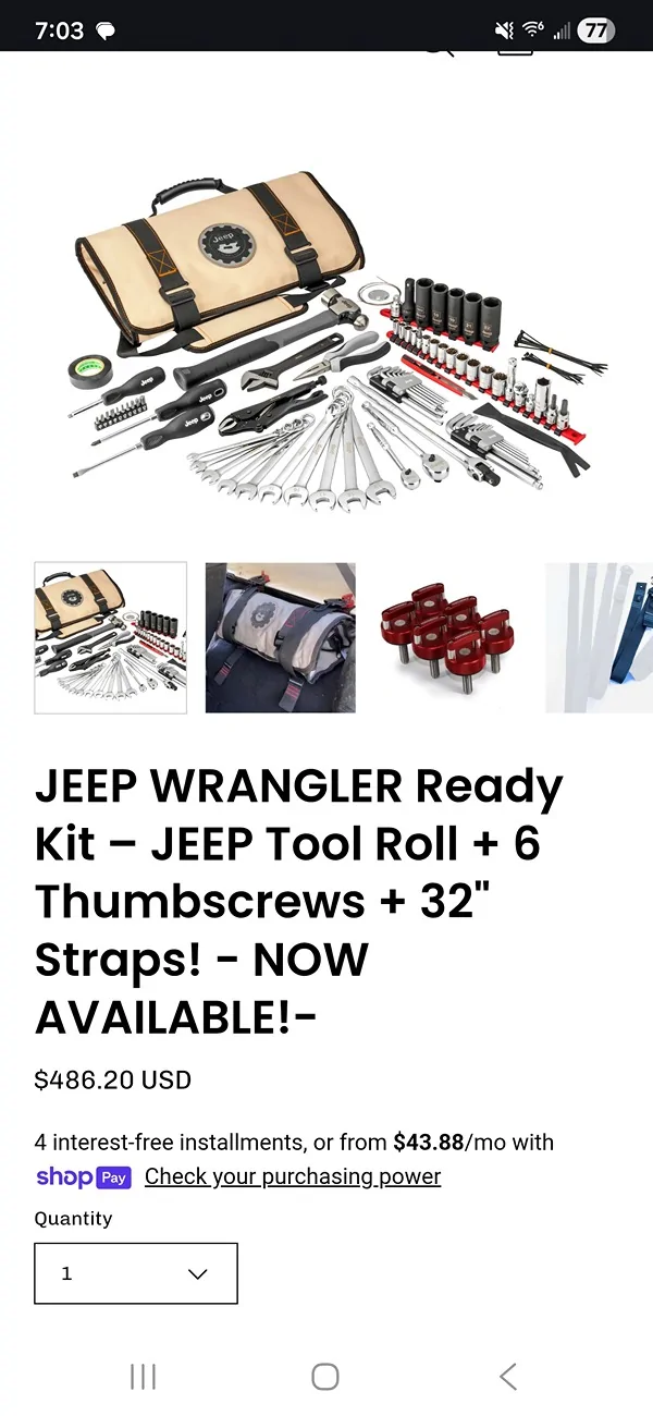 Jeep Wrangler JL Mopar Jeep tool kit brand new!!! Screenshot_20251209_190338_Chrom
