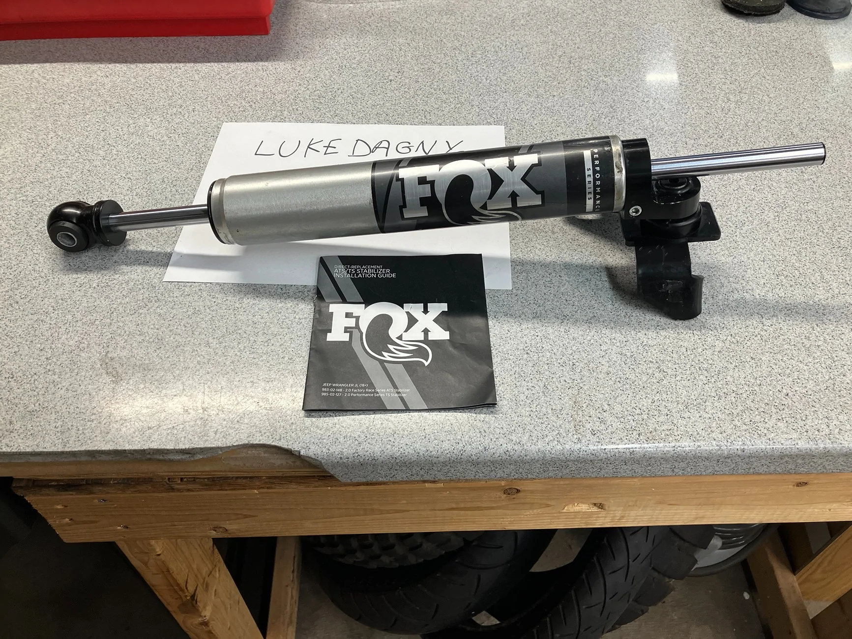 Jeep Wrangler JL FOX Racing Series 2.0 Through Shaft Steering Stabilizer IMG_6043