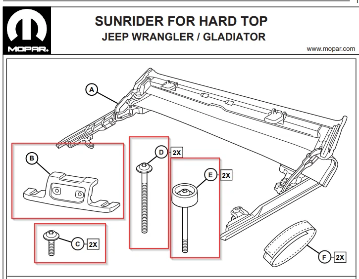 Frankenstein Sunrider for Hardtop - Parts Compatibility w/ Mopar