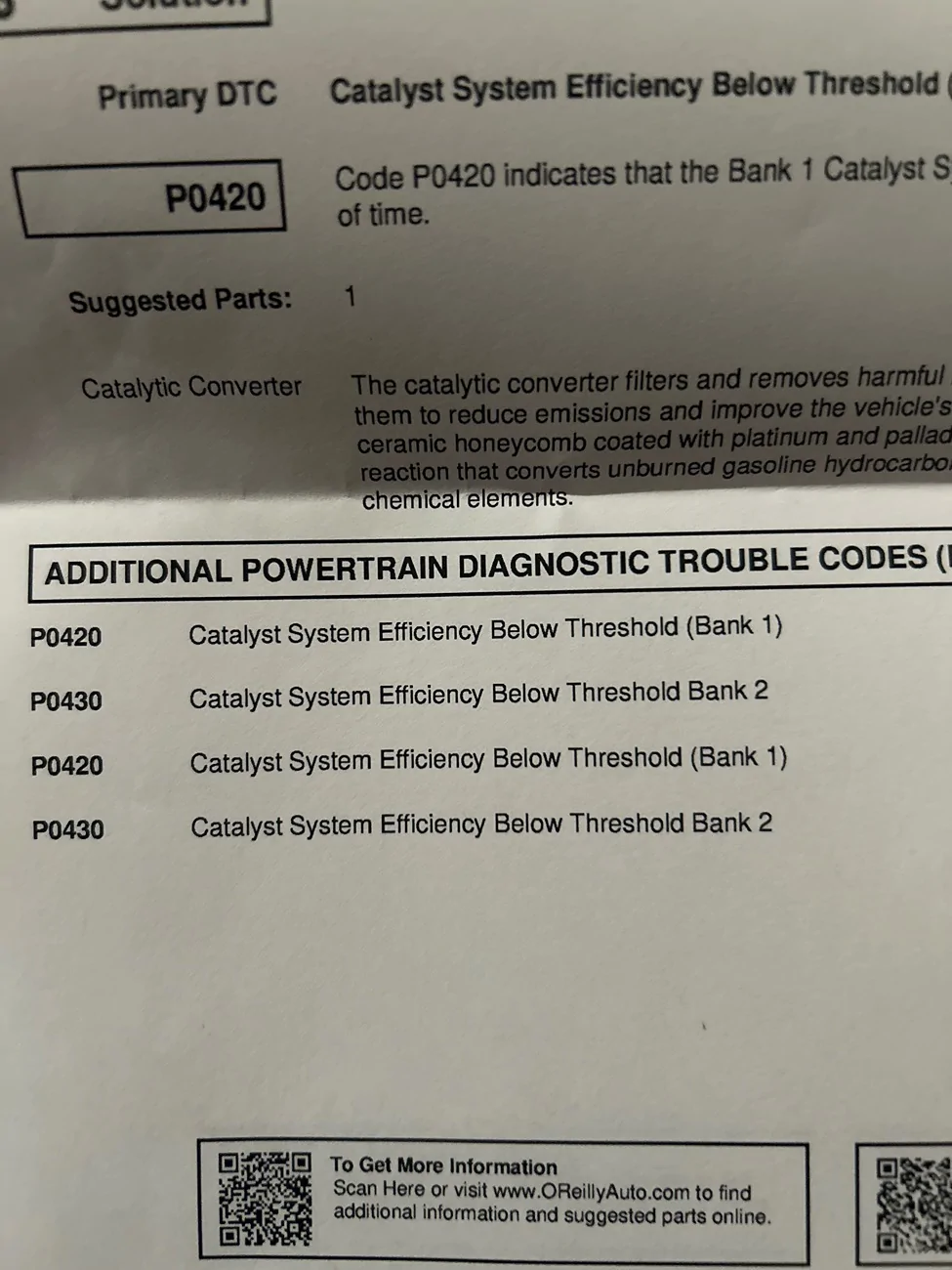 P0420 / P0430 codes | Jeep Wrangler Forums (JL / JLU) -- Rubicon