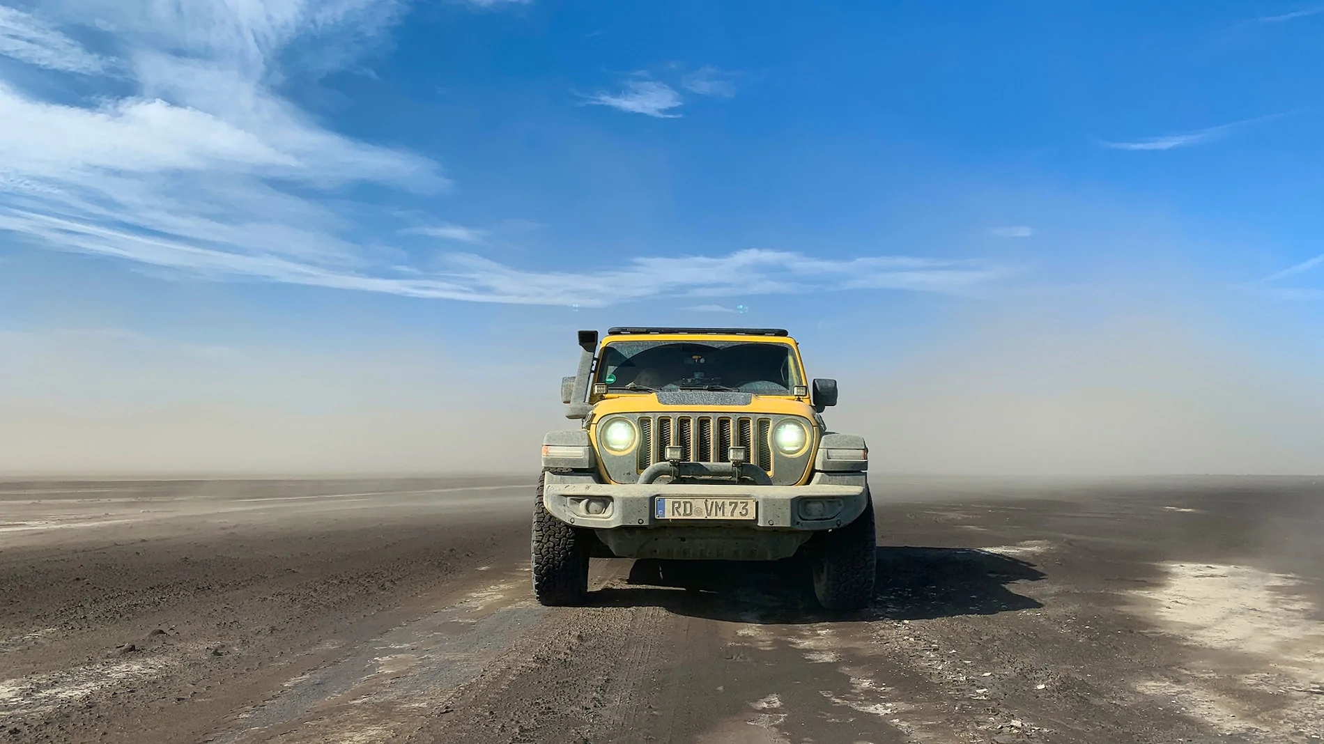 Jeep Wrangler JL Iceland in Winter With Hella JLU 16