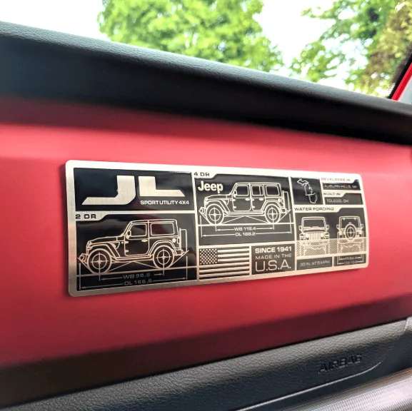 Jeep Wrangler JL JL Hauk Dash plate dashplat