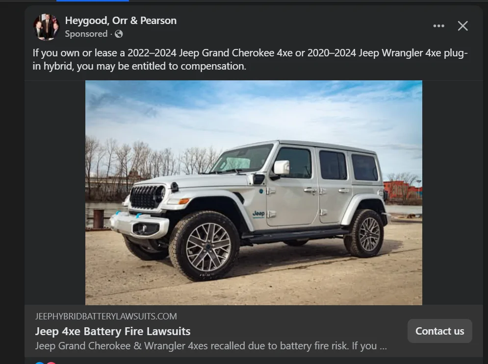 Jeep Wrangler JL 4xe Battery Fire Compensation????? 1770666331025-ln