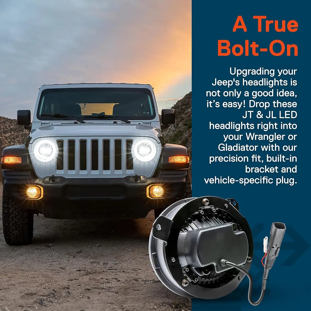 Jeep Wrangler JL TRUE MODS 9 Inch Round LED Headlights 1771545812160-bi