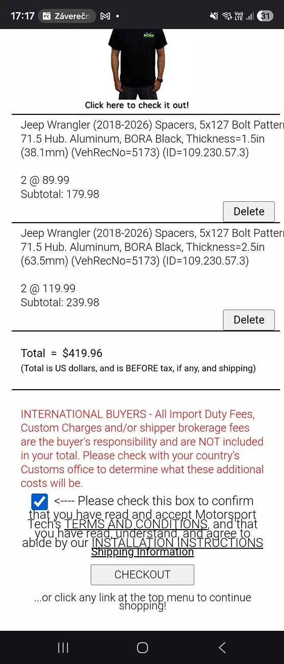 Jeep Wrangler JL Wrangler Wheel spacers Screenshot_20260224_171713_Chrom