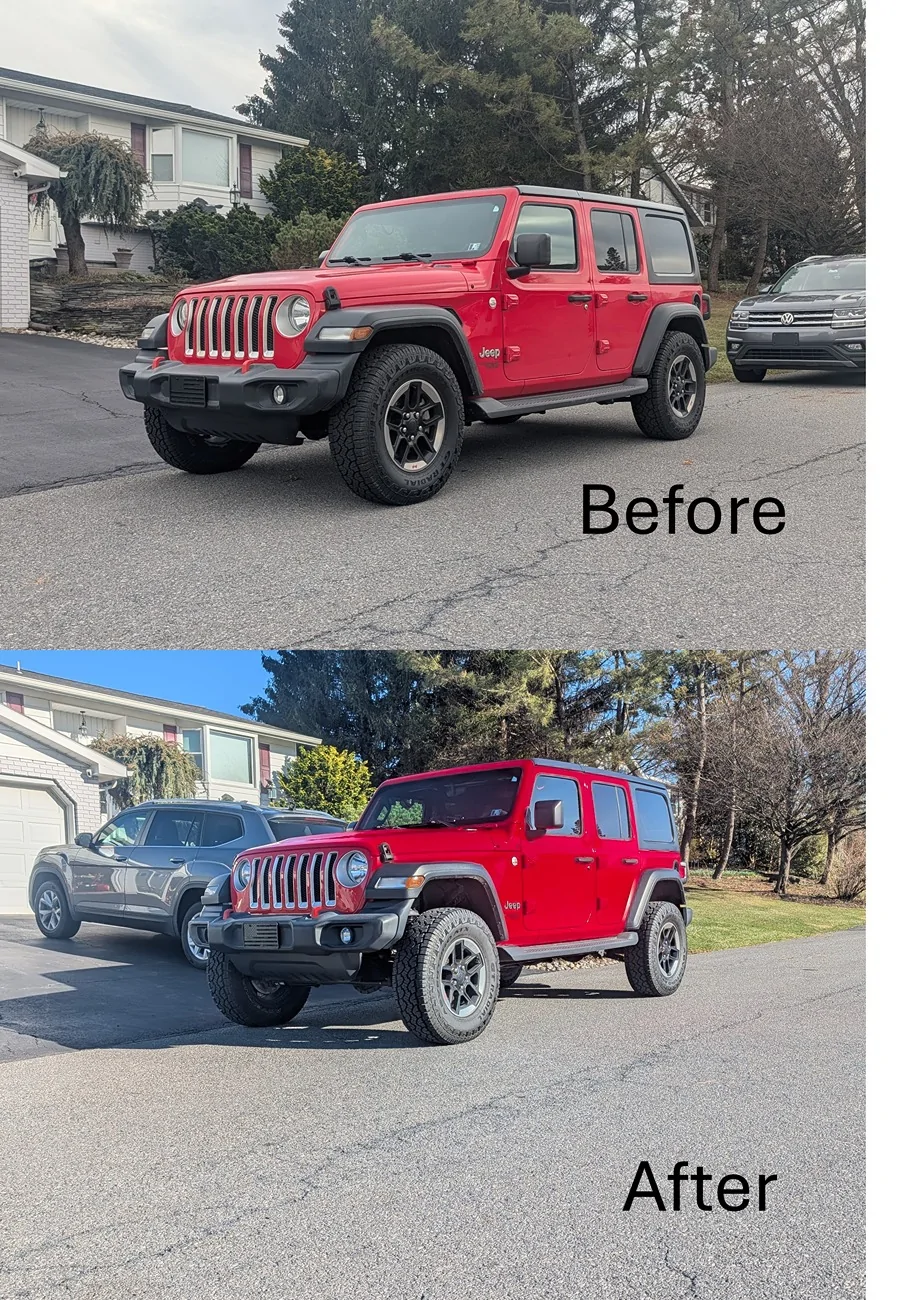 Jeep Wrangler JL 2018 JLU Sport S - Fireball - A Mild Weekend Warrior build Jeep high angle comparison