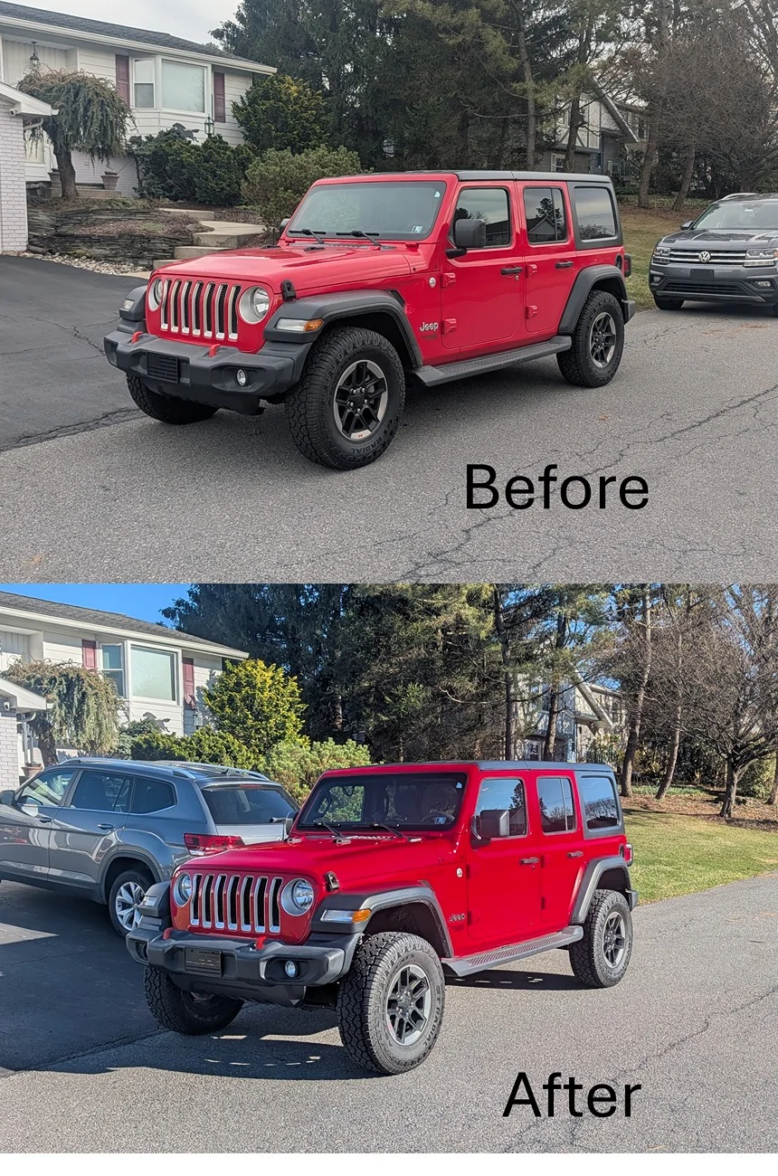 Jeep Wrangler JL 2018 JLU Sport S - Fireball - A Mild Weekend Warrior build jeep angle comparison