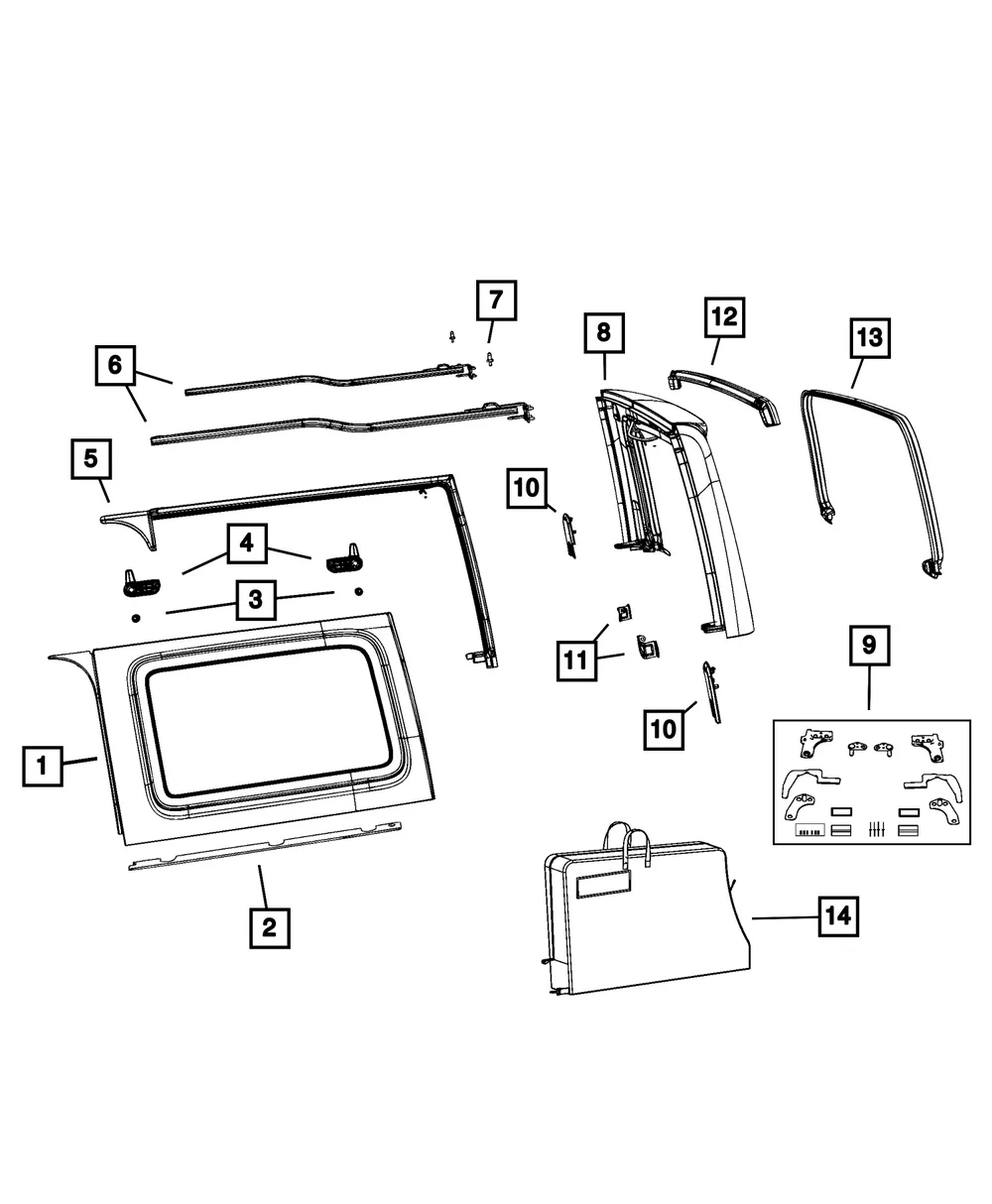 Jeep Wrangler JL Folding Top Rear Panel Body Screws rearpanel