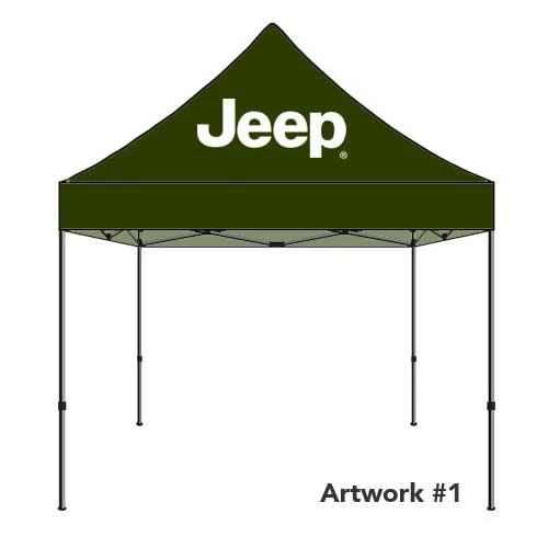 Jeep Wrangler JL Jeep branded tent JEEP_Auto_dealer_custom_logo_tent_canopy_oliv