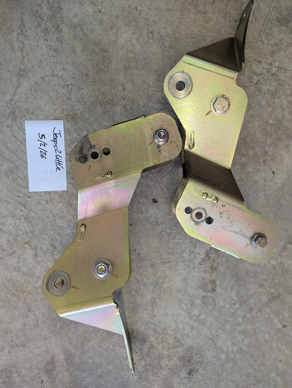 Jeep Wrangler JL Metalcloak front geometry correction brackets PXL_20260502_190824760