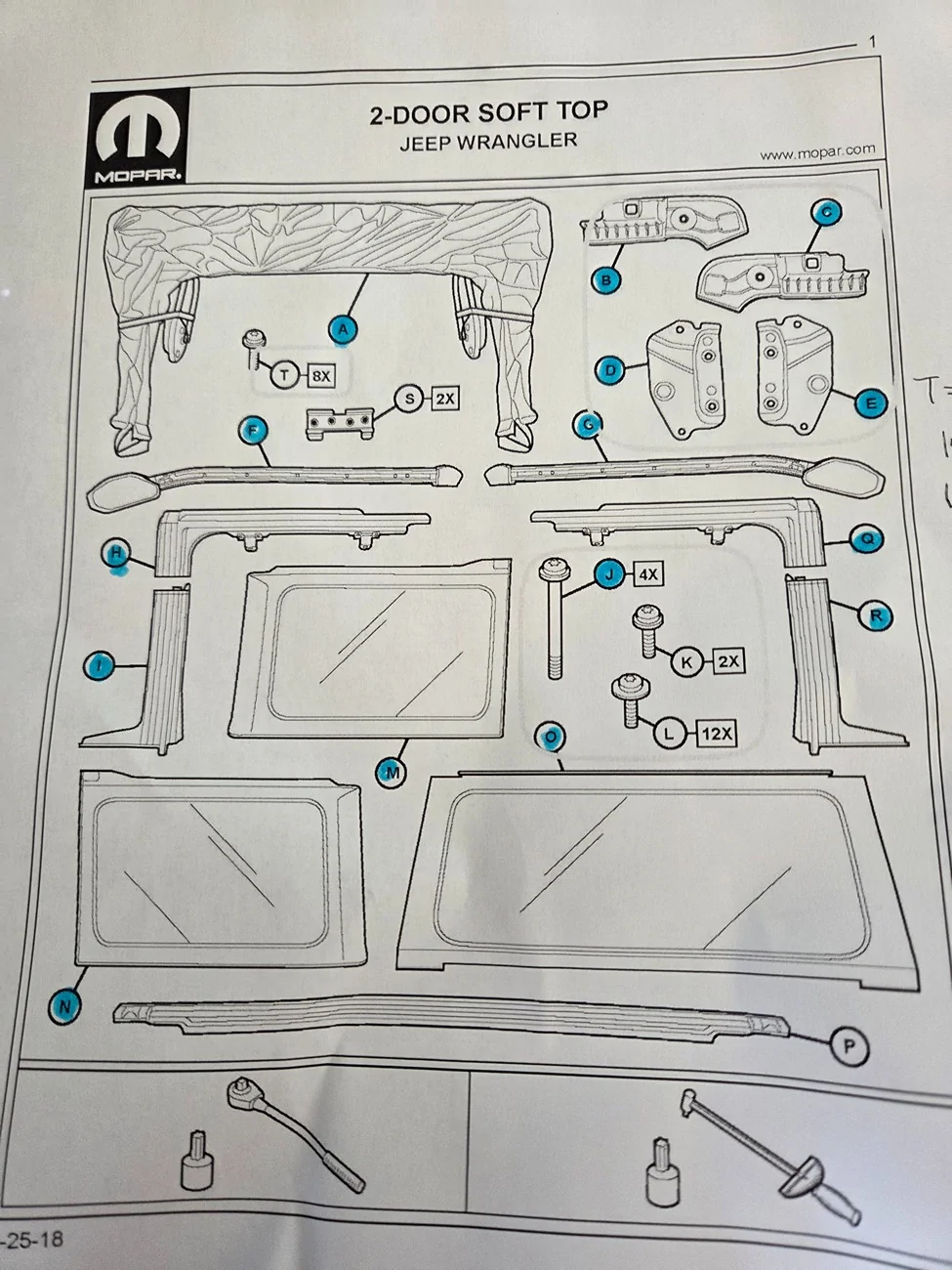 Jeep Wrangler JL Hard to soft top conversion soft top parts