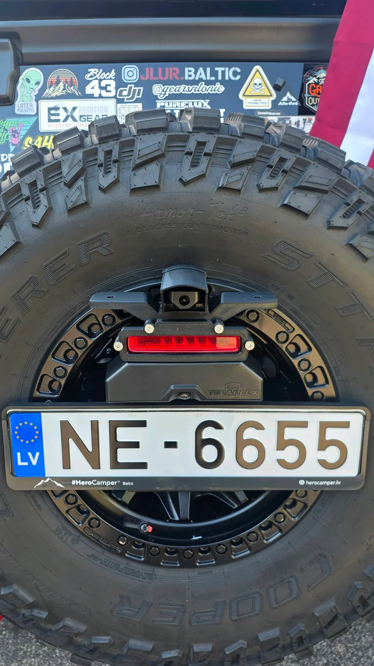 Jeep Wrangler JL 3D printable bolt-on reverse camera & light pod bracket for 3rd brake light 1779050116645-ni