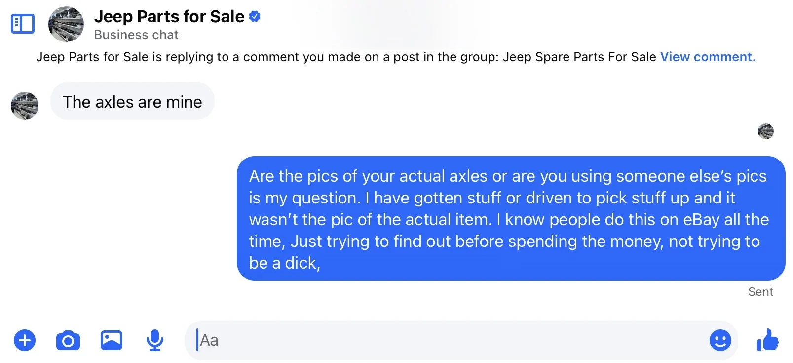 Jeep Wrangler JL Marketplace Scammer IMG_0893