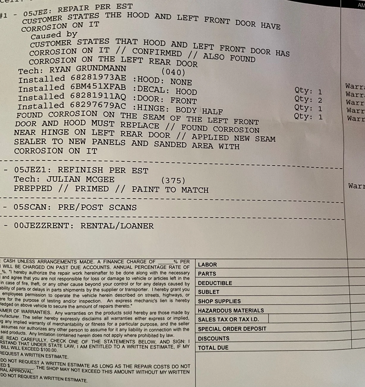 Jeep Wrangler JL Advice after corrosion repairs IMG_3802