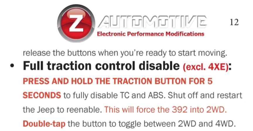 Jeep Wrangler JL 4x4 not engaged while tazer was plugged in 1000006228