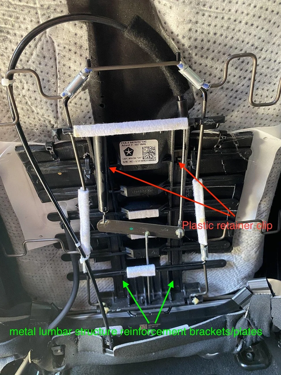 Jeep Wrangler JL Additional lumbar support installation on Rubi driver seat open_lumbar