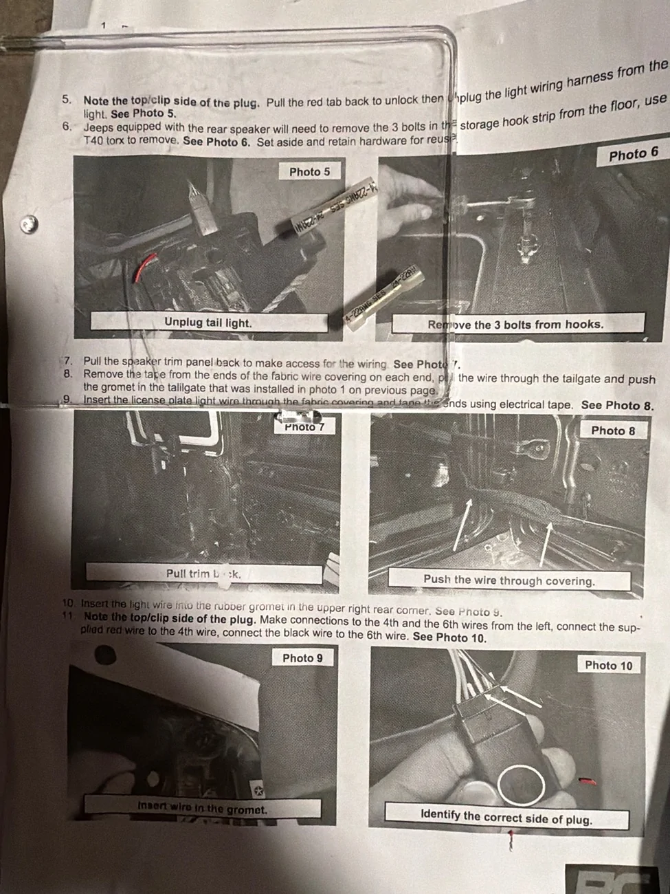 Jeep Wrangler JL LICENSE PLATE RELOCATE, WIRE SPLICE INTO TAILLIGHT imag
