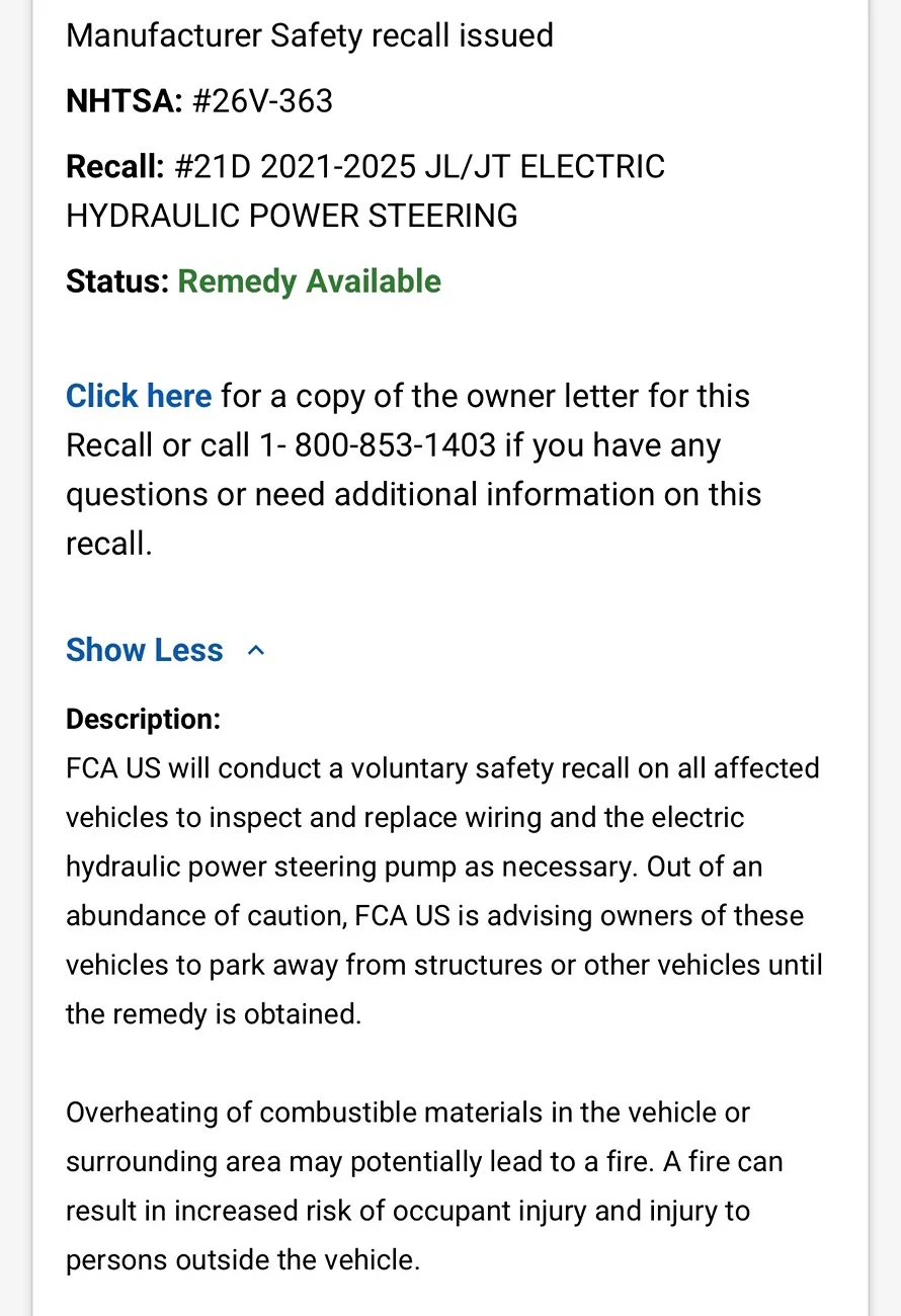Jeep Wrangler JL Recall 7/11/26 IMG_7411
