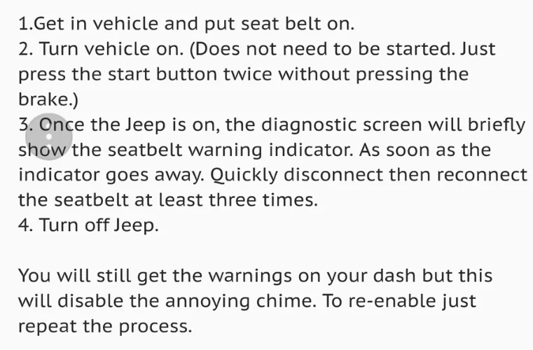 Jeep Wrangler JL 2 DOOR JL build/order discussions master thread Seatbelt Chime Disabl