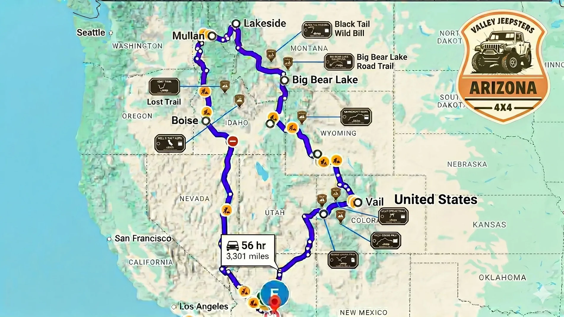 Jeep Wrangler JL 10 days, 3,800 miles, 109 hours, 6 BoH Badges Northwest Adventure Titl