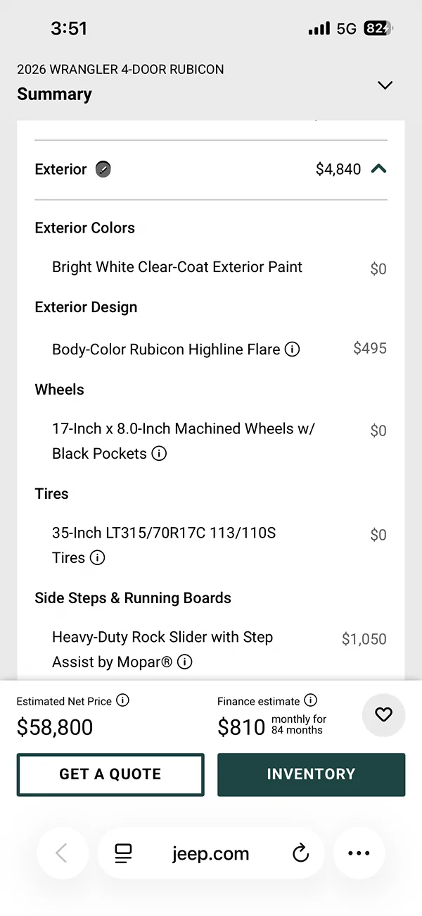 Jeep Wrangler JL Looking to ordering this combo. Thoughts? IMG_9483