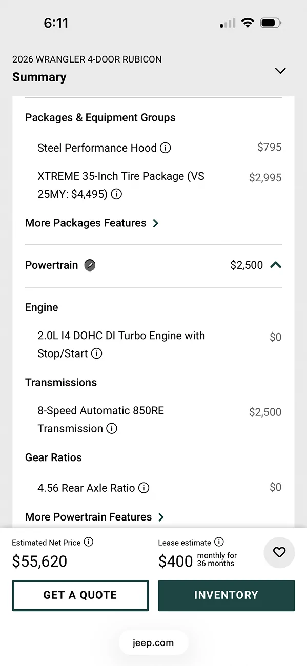 Jeep Wrangler JL Looking to ordering this combo. Thoughts? IMG_2822
