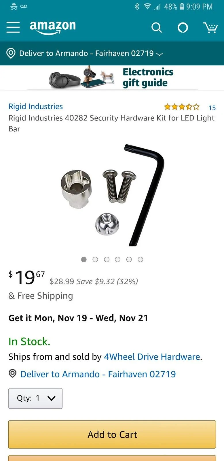 Jeep Wrangler JL Thief proofing your LED Lights? Screenshot_20181113-210931_Amazon Shopping