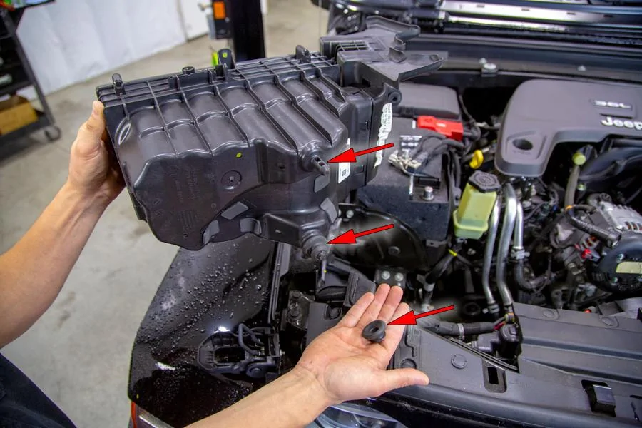 Jeep Wrangler JL How-to install S&B Filter Cold Air Intake Rmv-grommets