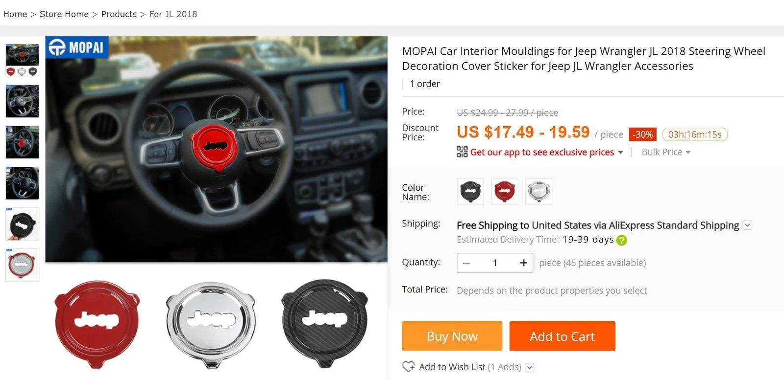 Jeep Wrangler JL Steering wheel Bling...(?) Forehead