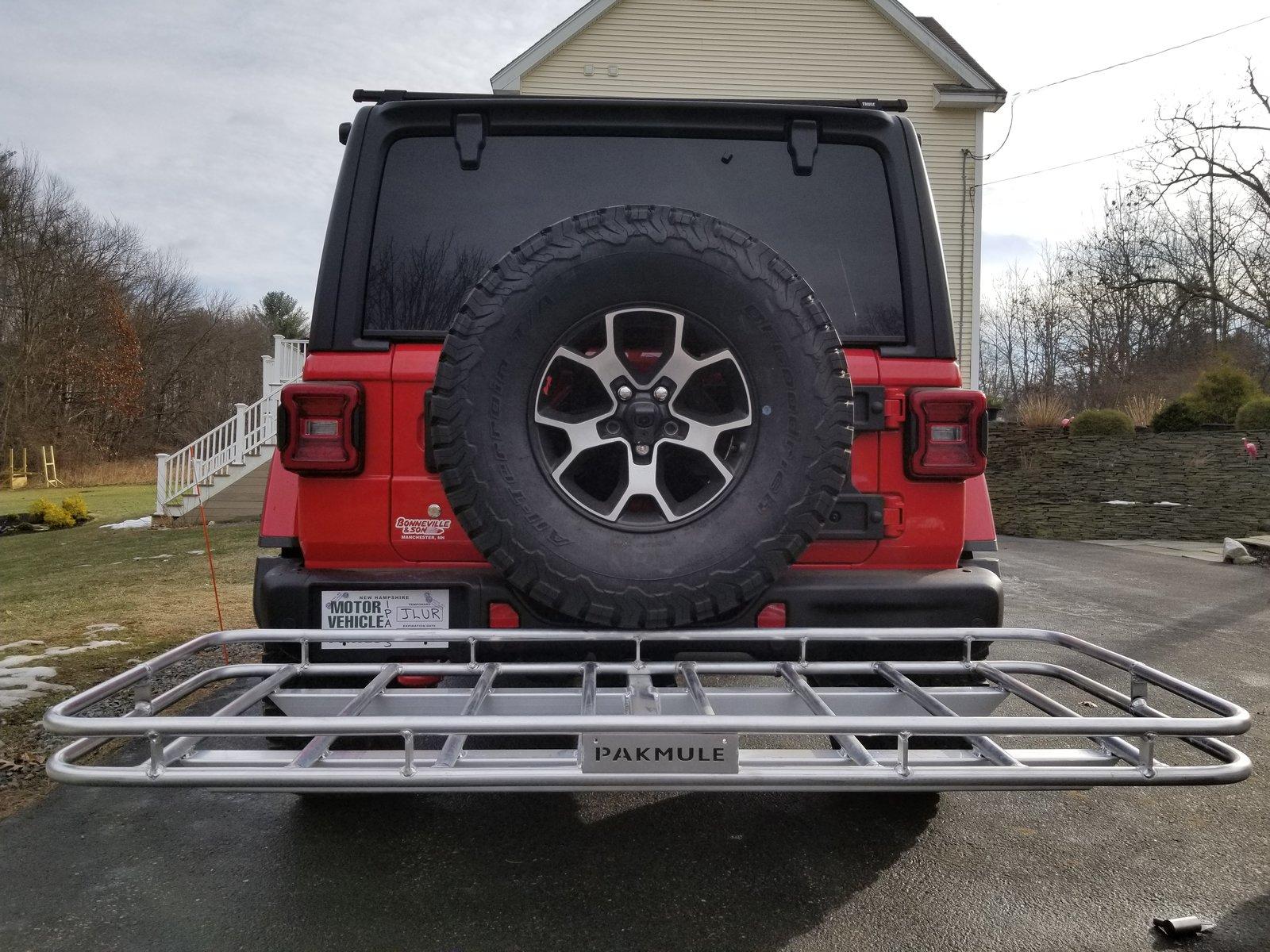 Jeep Wrangler JL Trailer Hitch Cargo Rack Recommendations for JLU 20181215_124334
