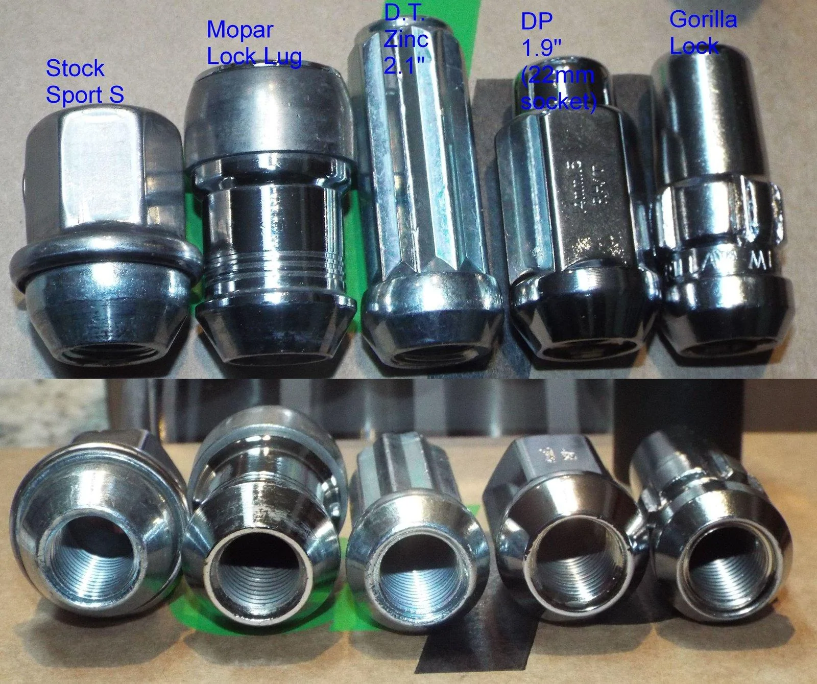Jeep Wrangler JL Lug stud length & nut info ln3